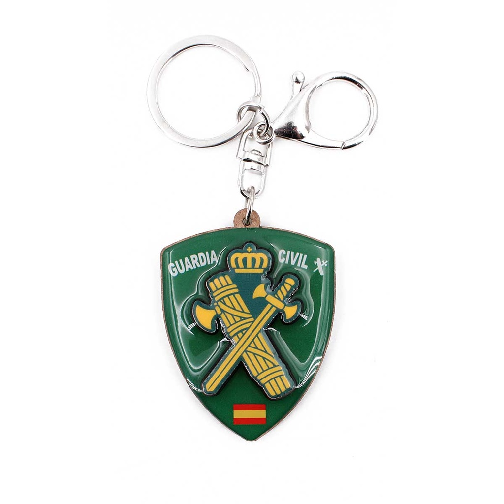 LLAVERO GUARDIA CIVIL ESPADA RELIEVE VERDE-DORADO