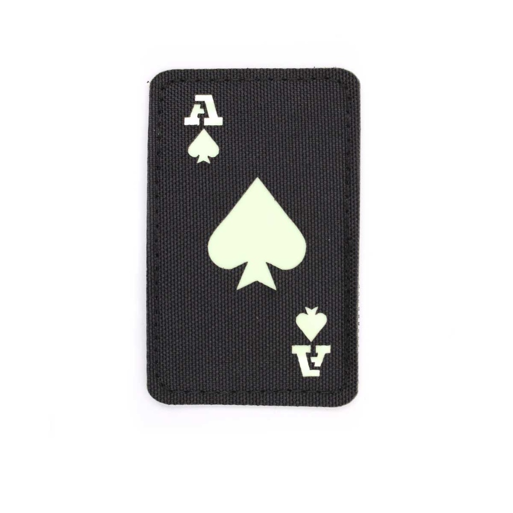 PARCHE IMMORTAL CARTA AS DE PICA FLUORESCENTE NEGRO