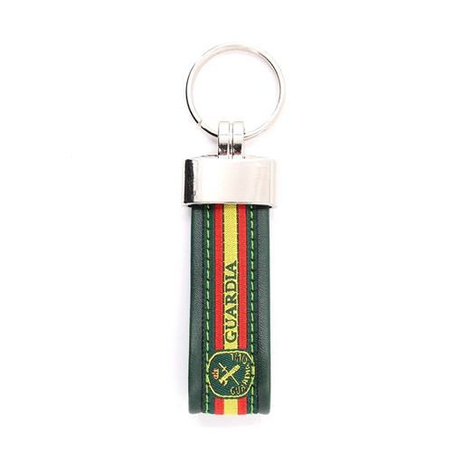 [IW-0310-OD] LLAVERO ESPAÑA IMMORTAL PIEL GUARDIA CIVIL VERDE