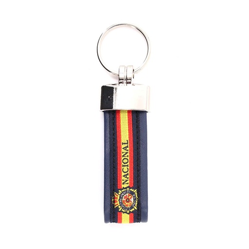 [IW-0311-NVBL] LLAVERO ESPAÑA IMMORTAL PIEL POLICIA NACIONAL MARINO