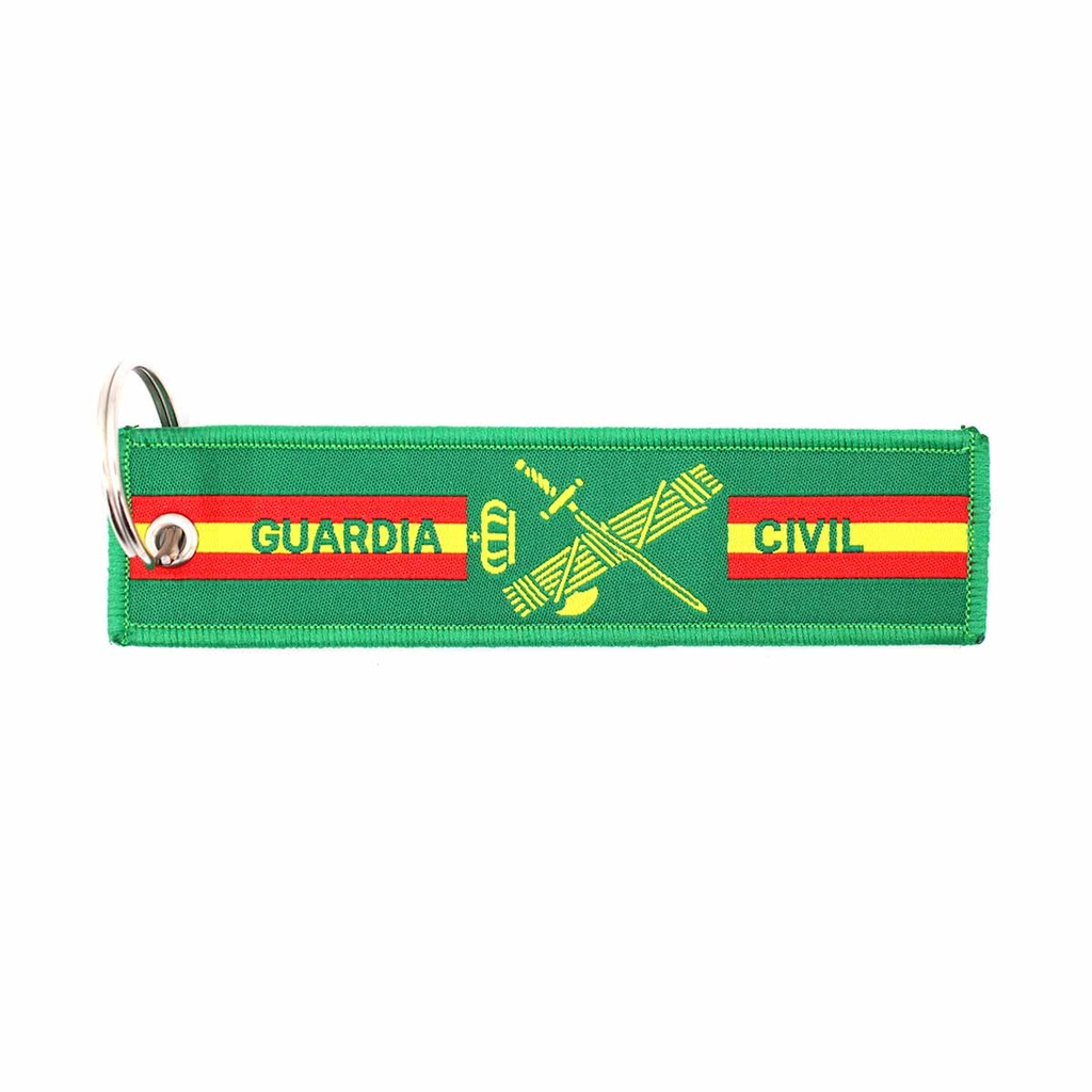 LLAVERO CINTA RECTANGULAR IMMORTAL G. CIVIL VIRGEN VERDE/NEGRO