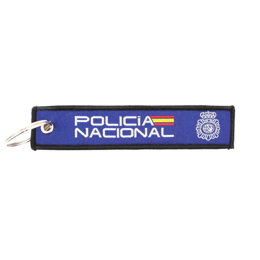 LLAVERO CINTA RECTANGULAR IMMORTAL POLICIA NACIONAL NEGRO/MARINO