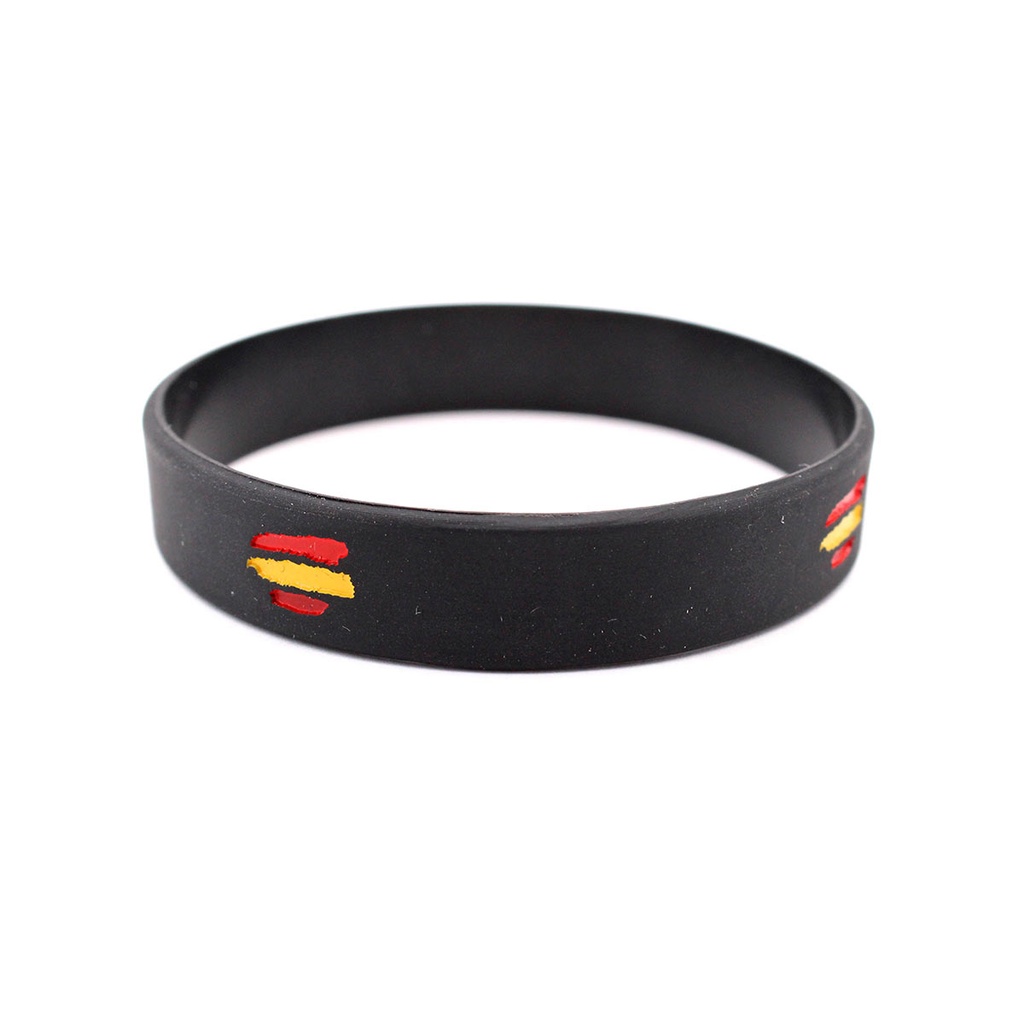 PULSERA IMMORTAL PVC BANDERA ESPAÑA NEGRA