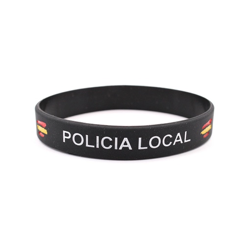 [IW-70507-BK] PULSERA IMMORTAL PVC POLICIA LOCAL NEGRA