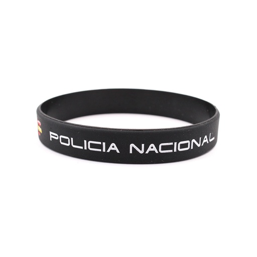 [IW-70508-BK] PULSERA IMMORTAL PVC POLICIA NACIONAL NEGRA