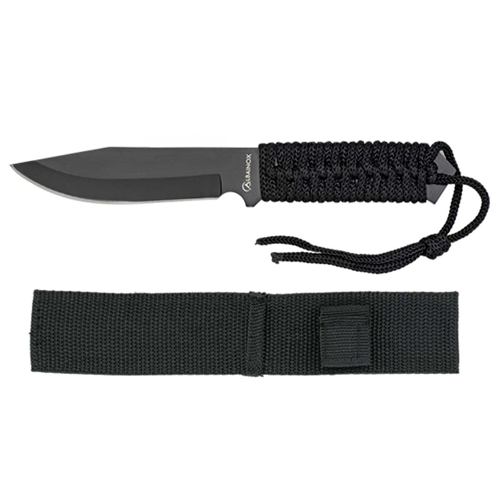 CUCHILLO ALBAINOX BLACK ARMY ENCORDADO 11CM NEGRO