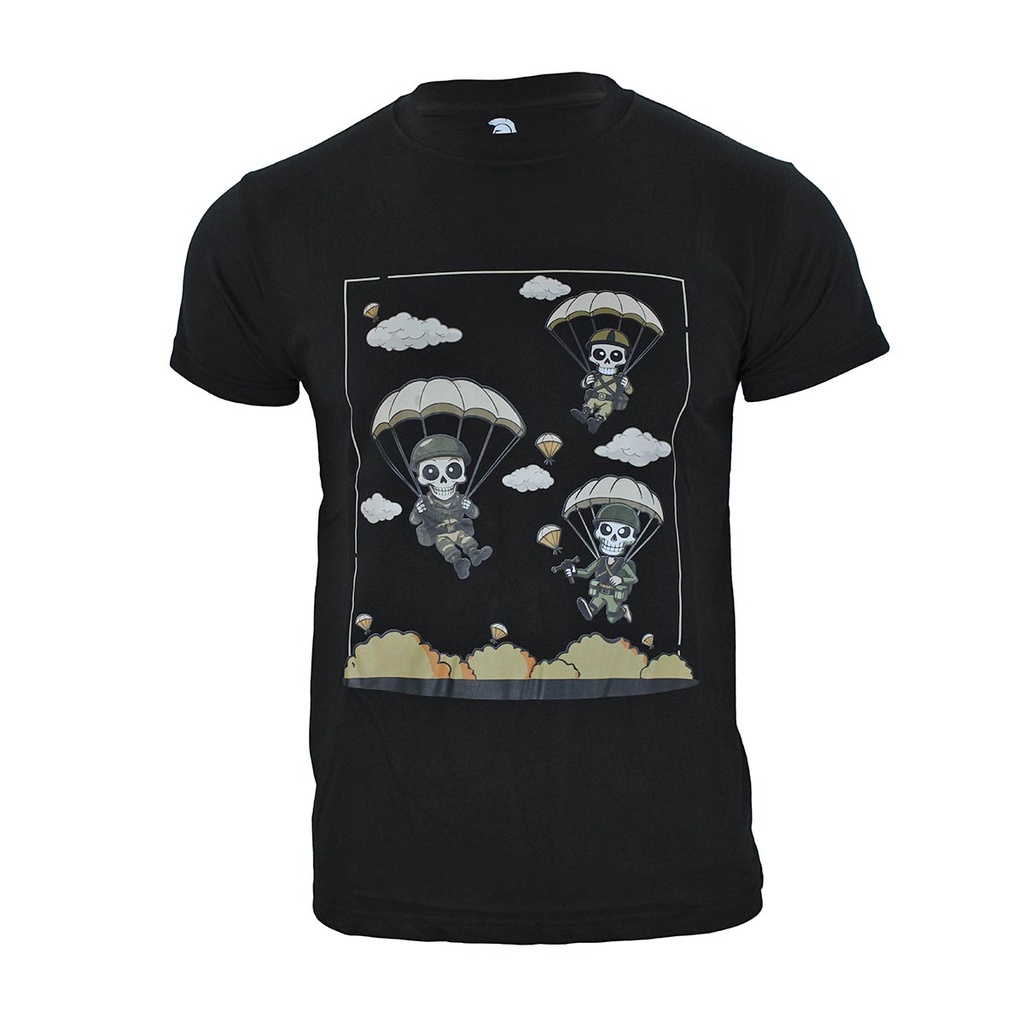 CAMISETA IMMORTAL ESQUELETOS PARACAIDISTAS NEGRA