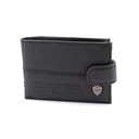 CARTERA PIEL ESCUDO CIERRE NEGRA