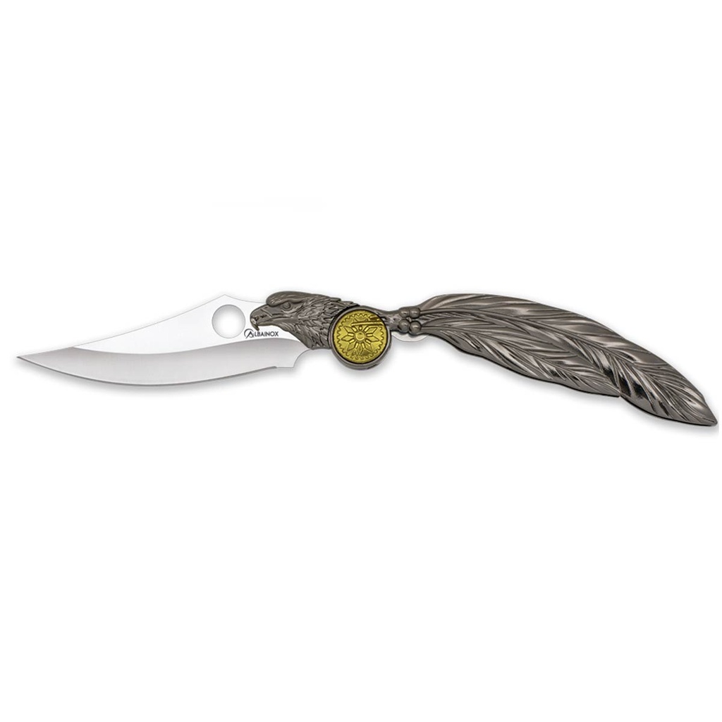 NAVAJA ALBAINOX AGUILA FEATHER 10CM PLATA