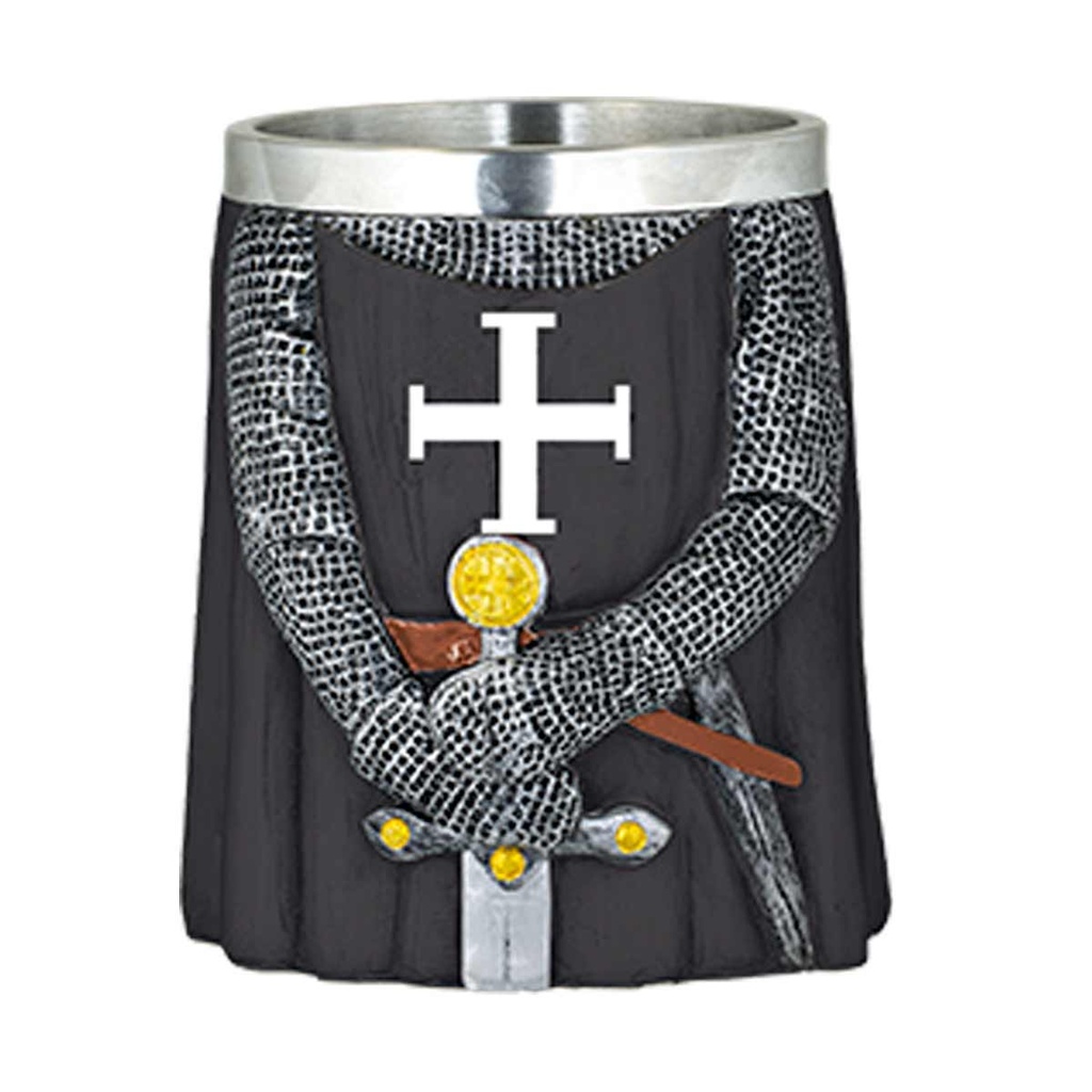 TAZA TEMPLARIA TOLE 10 CRUZ ESPADA