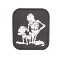 PARCHE IMMORTAL PVC 3D 2 ESQUELETOS NEGRO-FLUORESCENTE