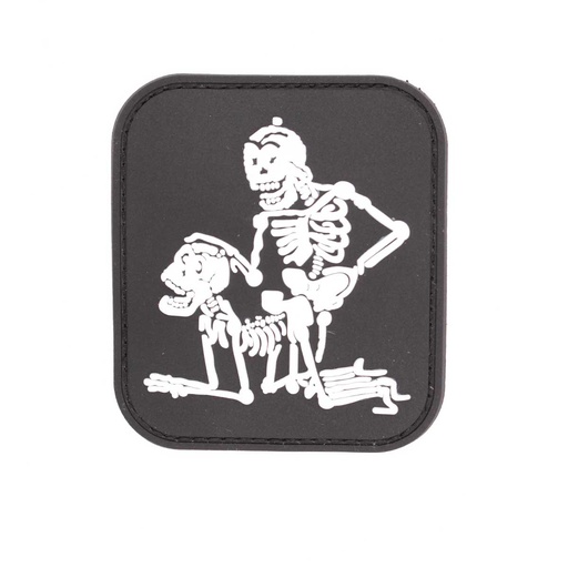 [IW-08426-BK] PARCHE IMMORTAL PVC 3D 2 ESQUELETOS NEGRO-FLUORESCENTE