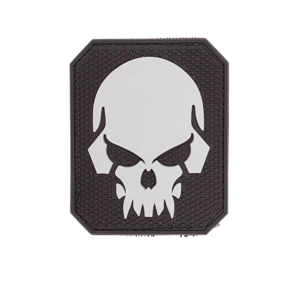 PARCHE IMMORTAL PVC 3D CALAVERA PIRATA NEGRO-GRIS