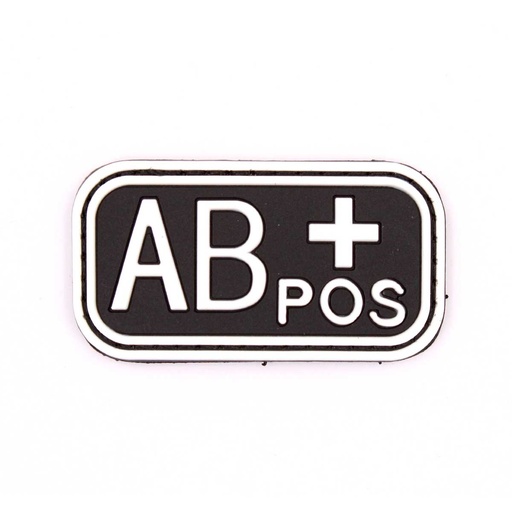 [IW-08449-WH] PARCHE IMMORTAL PVC GRUPO SANGUINEO AB POSITIVO NEGRO