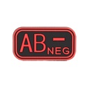 PARCHE IMMORTAL PVC GRUPO SANGUINEO AB NEGATIVO ROJO