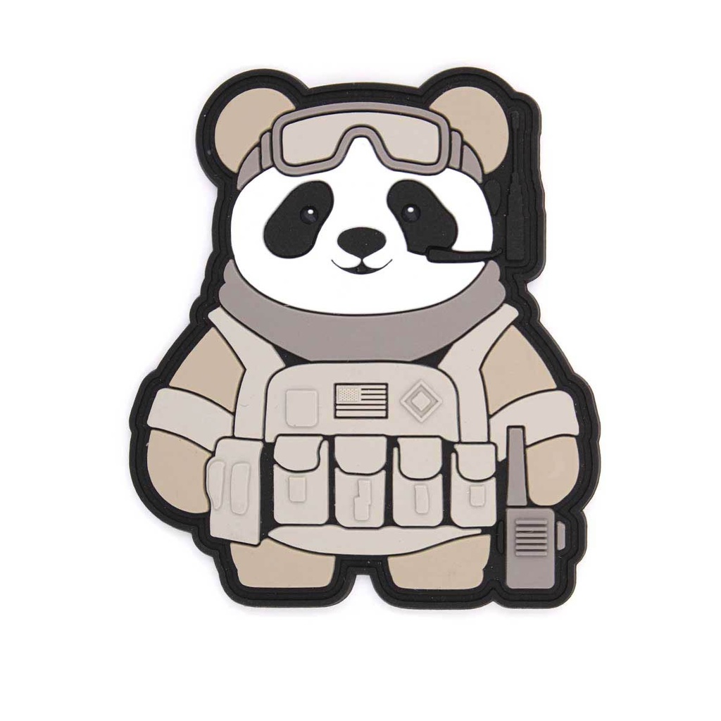 PARCHE IMMORTAL PVC 3D OSO PANDA TACTICO GRIS