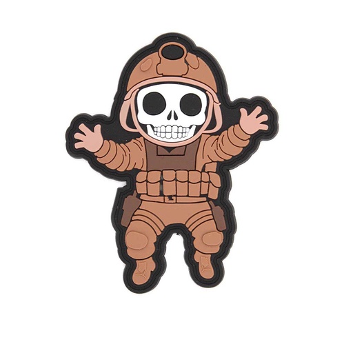 [IW-08465-CO] PARCHE IMMORTAL PVC 3D ESQUELETO MILITAR COYOTE