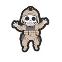 PARCHE IMMORTAL PVC 3D ESQUELETO MILITAR GRIS