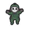 PARCHE IMMORTAL PVC 3D ESQUELETO MILITAR VERDE