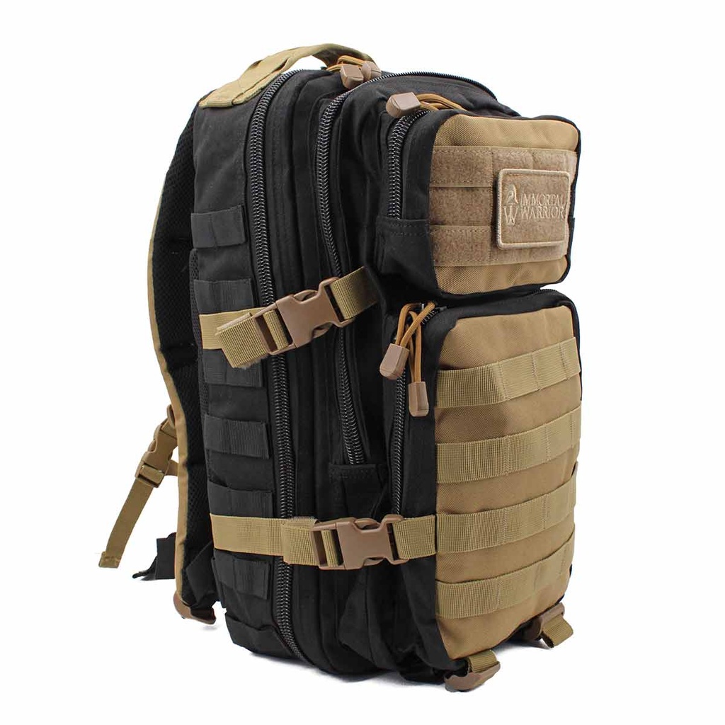 MOCHILA IMMORTAL MOLLE PEQ. 20L NEGRA-TAN