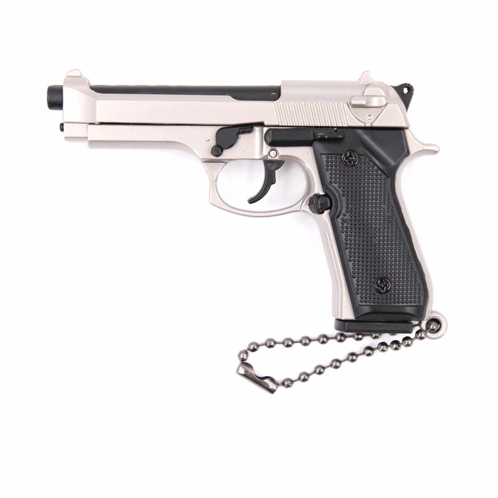 LLAVERO PISTOLA B92F 7 CM PLATA