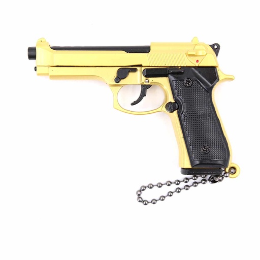 [BH-1565] LLAVERO PISTOLA B92F 7 CM DORADO