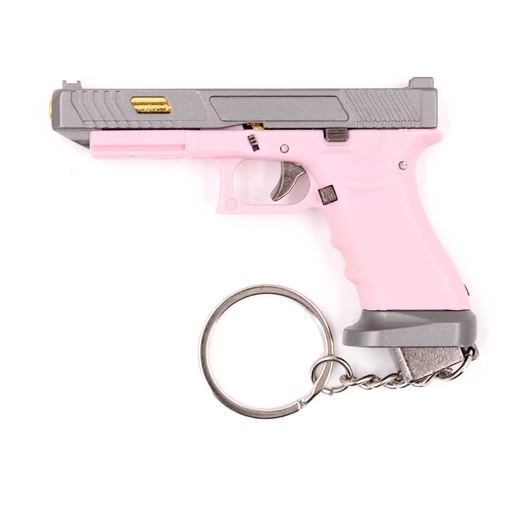 [BH-1574] LLAVERO PISTOLA G34 7,5 CM ROSA-GRIS