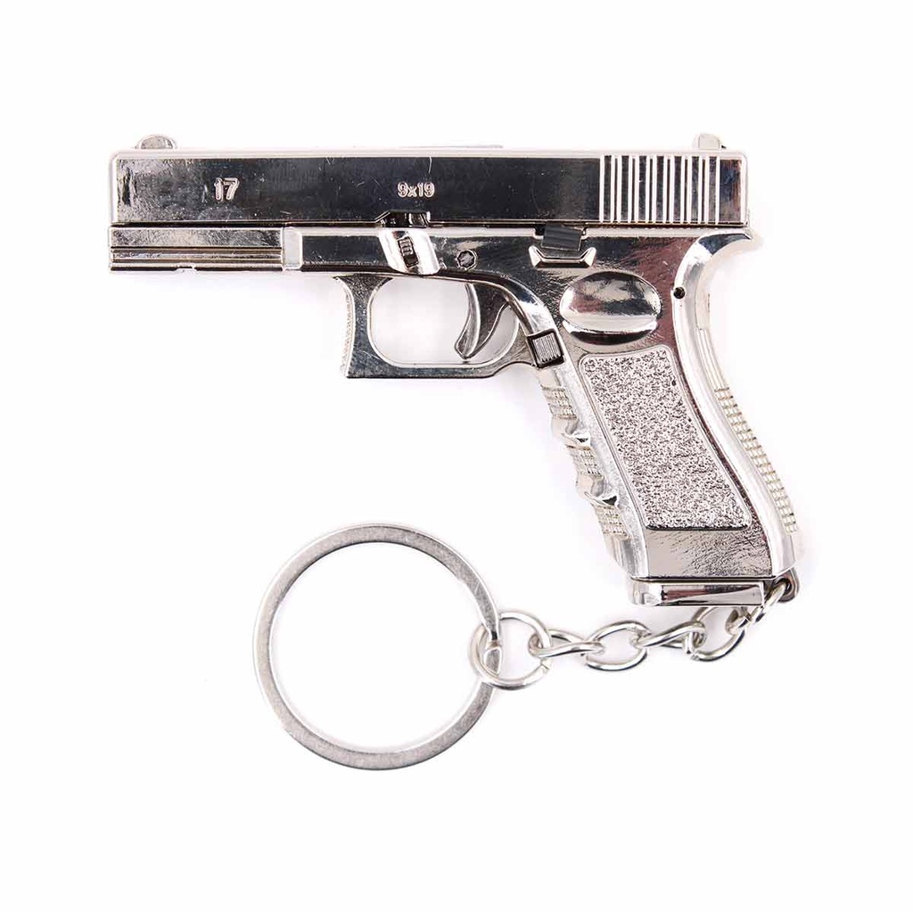 LLAVERO PISTOLA G17 7 CM PLATA