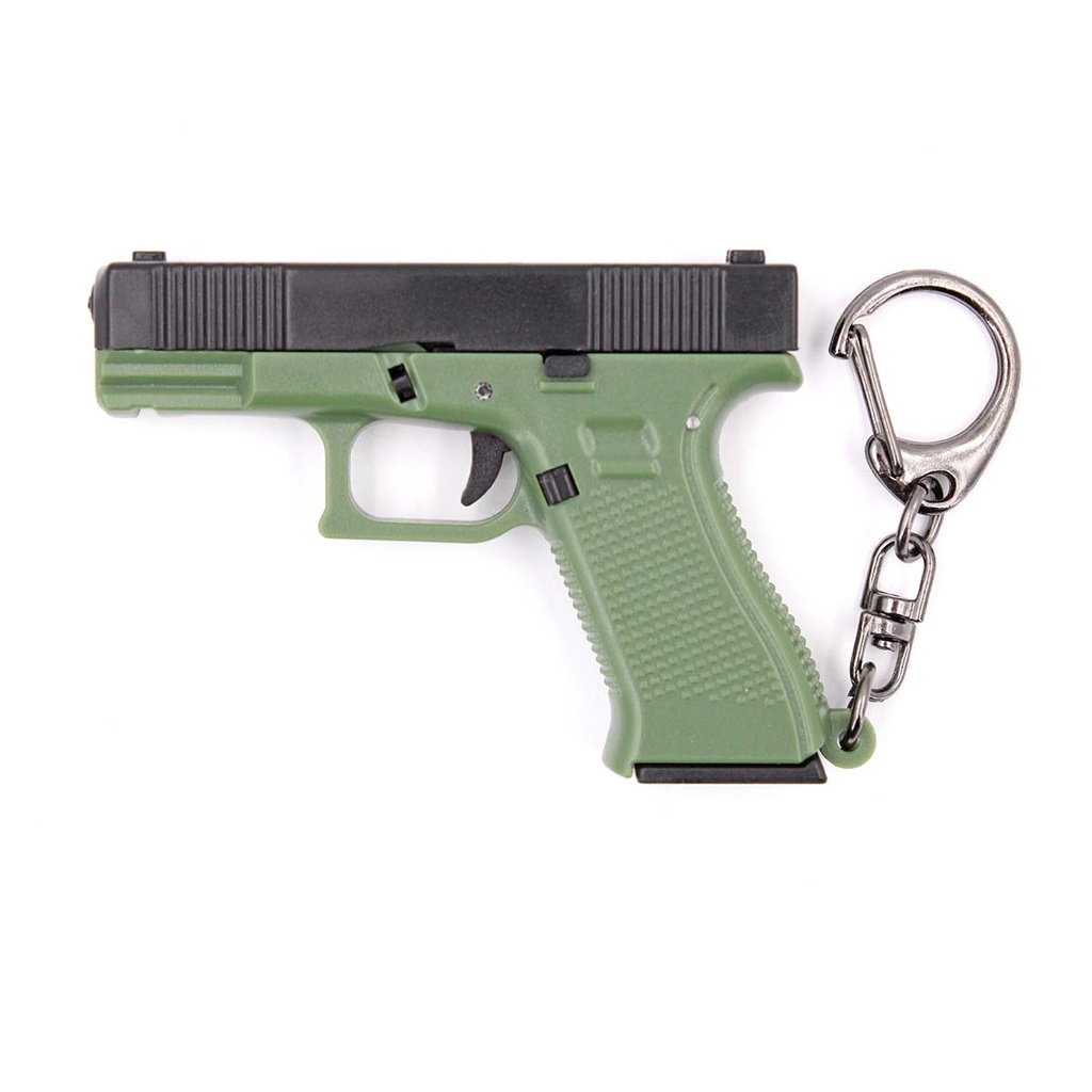 LLAVERO PISTOLA G19 6,5 CM VERDE-NEGRO