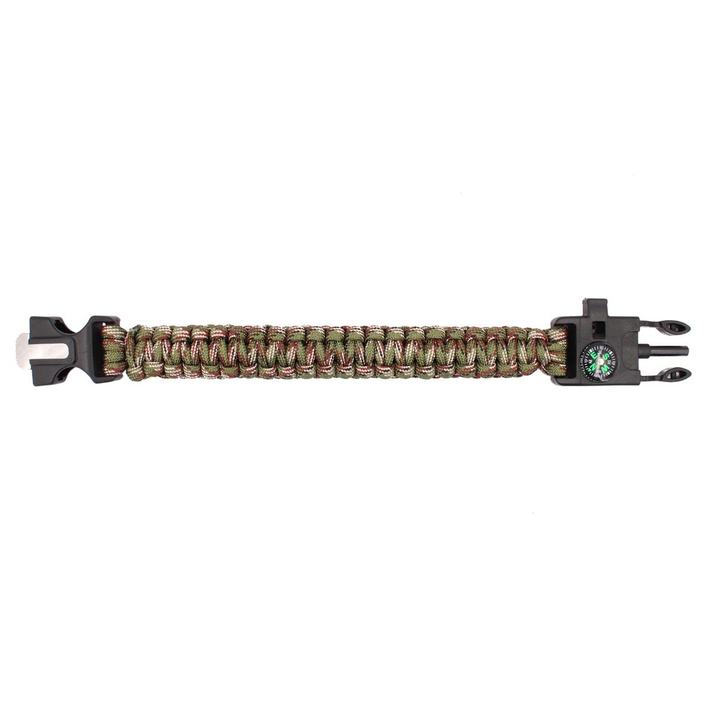 PULSERA PARACORD IMMORTAL CON PEDERNAL Y BRUJULA MC