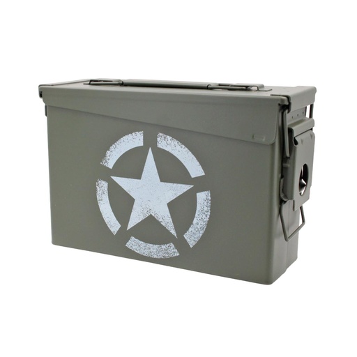 [V465314] CAJA MUNICION METALICA ESTRELLA PEQ CAL30 VERDE