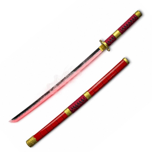 [BH-3132] KATANA BH MADERA LED HUMO 3132 OPC 103CM ROJA