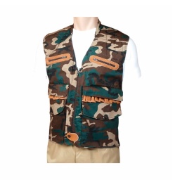 CHALECO CAZA TAPETA DOBLE MORRAL CAMO