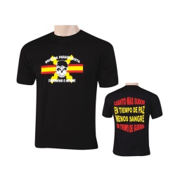 CAMISETA BRIPAC CALAVERA BANDERA ESPAÑA CENTRAL NEGRA