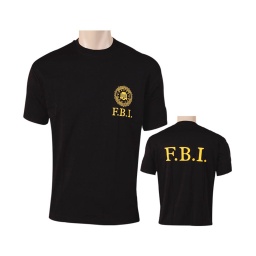CAMISETA FBI NEGRA-AMARILLO