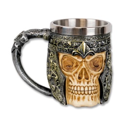 [39032] JARRA DECORACION CALAVERA BLANCA GRIS