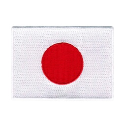 [231886] PARCHE BORDADO JAPON CIRCULO SOLO BLANCO-ROJO