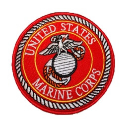 [245125] PARCHE BORDADO UNITED STATES MARINE CORPS REDONDO ROJO