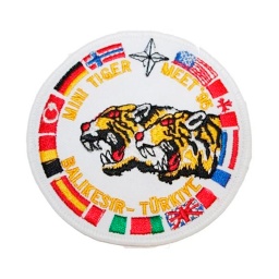 [245132] PARCHE BORDADO 2 TIGRES BLANCO-AMARILLO