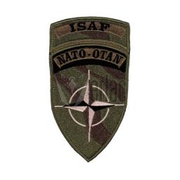 [636163A] PARCHE BORDADO ISAF NATO-OTAN C/VELCRO CAMO