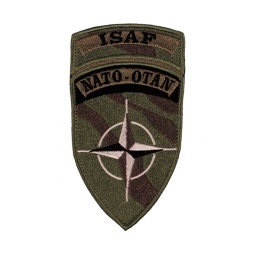 [636163A] PARCHE BORDADO ISAF NATO-OTAN C/VELCRO CAMO
