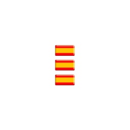 [130232-ES] PEGATINA ABULTADA PEQ. 3PCS BANDERA ESPAÑA