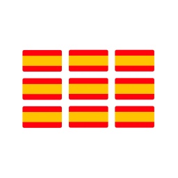 [130246] PEGATINA ABULTADA PEQ. BLISTER 9PCS BANDERA ESPAÑA