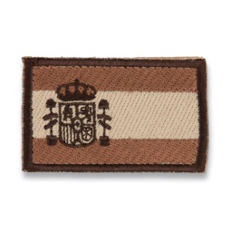 [09255-DSC] PARCHE BANDERITA ESPAÑOLA VELCRO HOMBRO BORDADA PEQ. DESIERTO