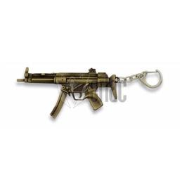 [09846] LLAVERO FUSIL MP5 ZAMAK DORADO
