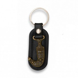 [09856] LLAVERO BARBARIC CUCHILLO ARABE CUERO DORADO
