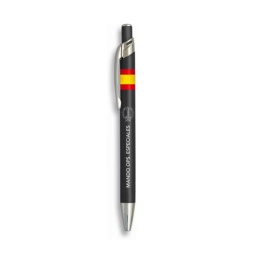 [03069GR4011B] BOLIGRAFO ALUMINIO BANDERA COE NEGRO