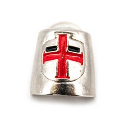[365275] PIN CASCO CRUZ TEMPLARIO PLATA-ROJO