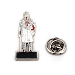 [365276] PIN CABALLERO TEMPLARIO BLANCO-PLATA-ROJO