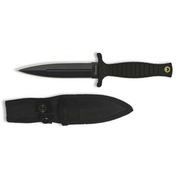 [32299] CUCHILLO ALBAINOX DOBLE FILO 12.1CM NEGRO